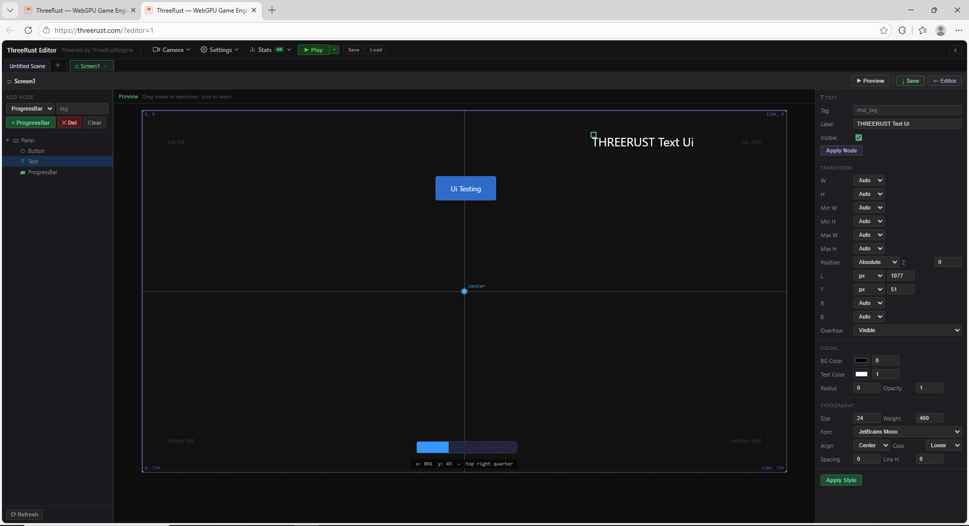ThreeRust — WebGPU Game Engine